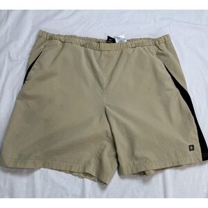 Nike ACG Shorts Mens Large Khaki Black Mesh Outdoor Lined Drawstring 90s Vintage